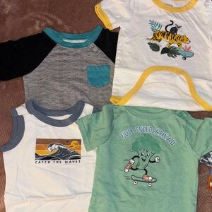 Kids oneies , and  Short Sleeve Tops - Multi Color Pack
